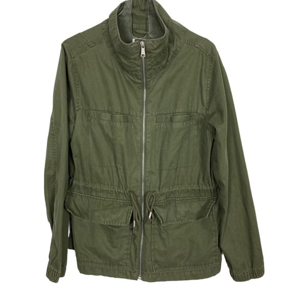 Old Navy Utility Jacket Womens Large Army Green Cotton Pockets